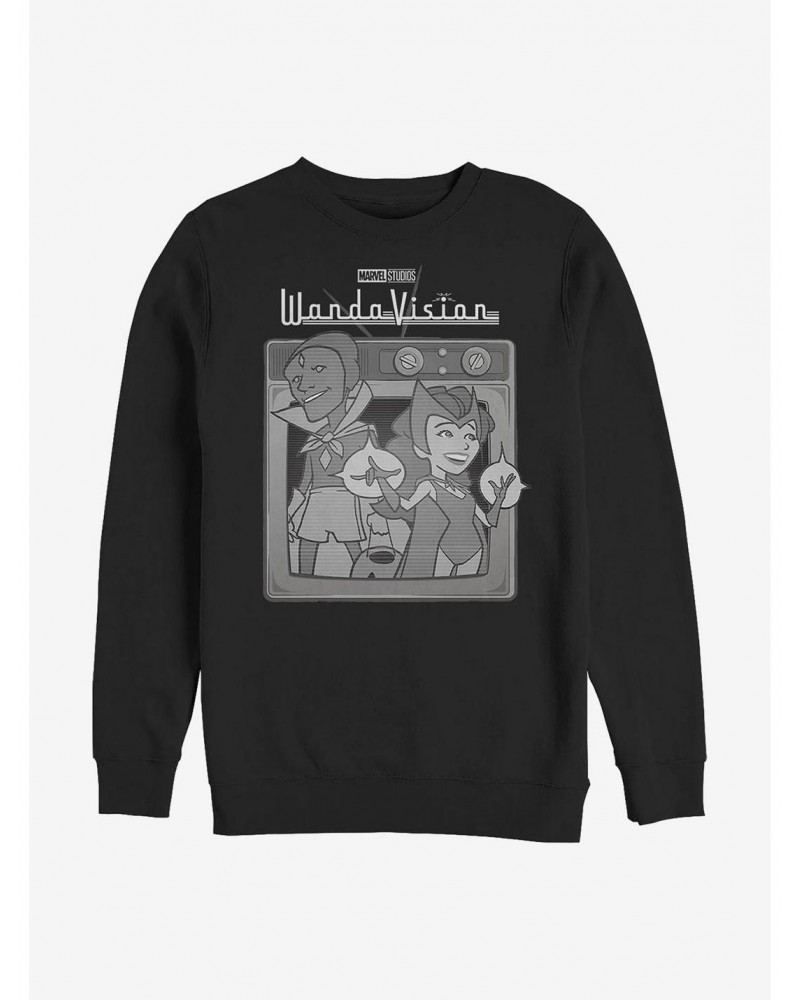 Clearance Marvel WandaVision Vintage T.V. Crew Sweatshirt $10.63 Sweatshirts