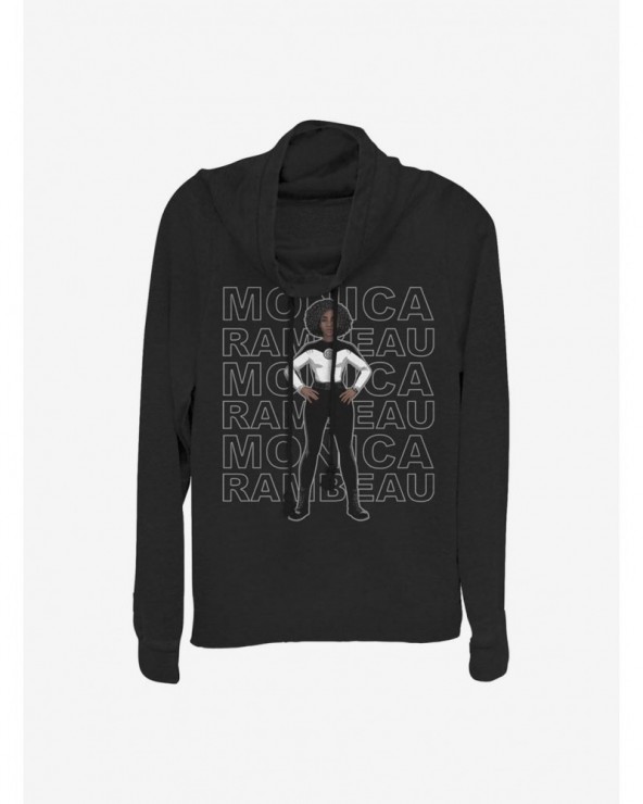 Limited-time Offer Marvel WandaVision Agent Monica Name Stack Cowlneck Long-Sleeve Girls Top $14.37 Tops