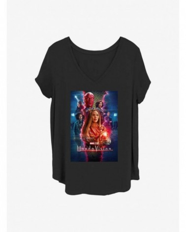 Cheap Sale Marvel WandaVision Tv Magic Poster Girls T-Shirt Plus Size $7.40 T-Shirts