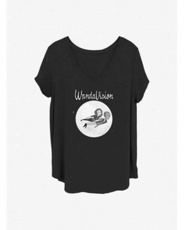 Festival Price Marvel WandaVision Flying Cartoon Girls T-Shirt Plus Size $8.55 T-Shirts