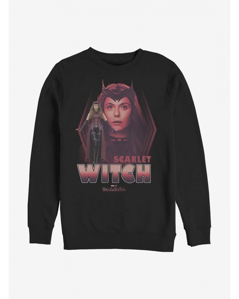 Huge Discount Marvel WandaVision Scarlet Witch Wanda Crew Sweatshirt $13.87 Sweatshirts