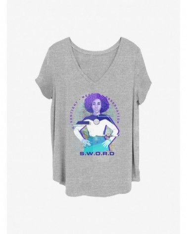 Huge Discount Marvel WandaVision Sword Glitch Girls T-Shirt Plus Size $9.25 T-Shirts