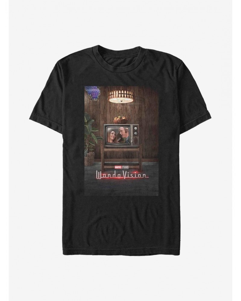 Seasonal Sale Extra Soft Marvel WandaVision WV Poster 70's T-Shirt $10.69 T-Shirts