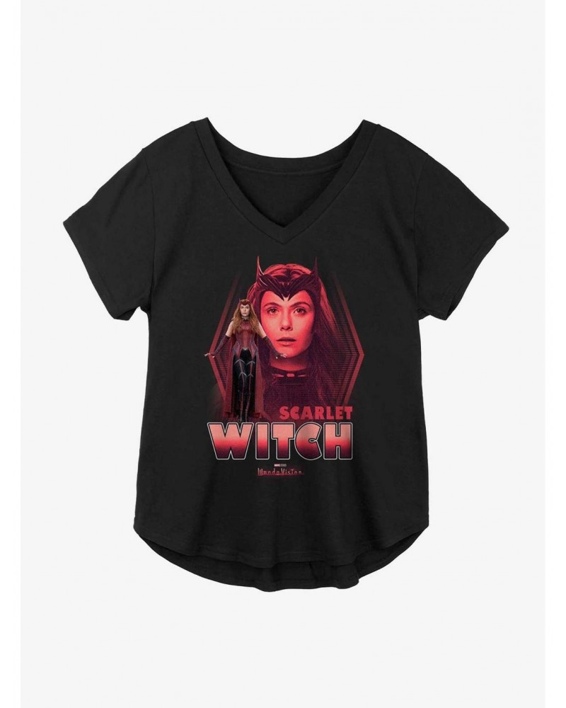 Special Marvel WandaVision Scarlet Witch Portrait Stack Girls Plus Size T-Shirt $10.87 T-Shirts