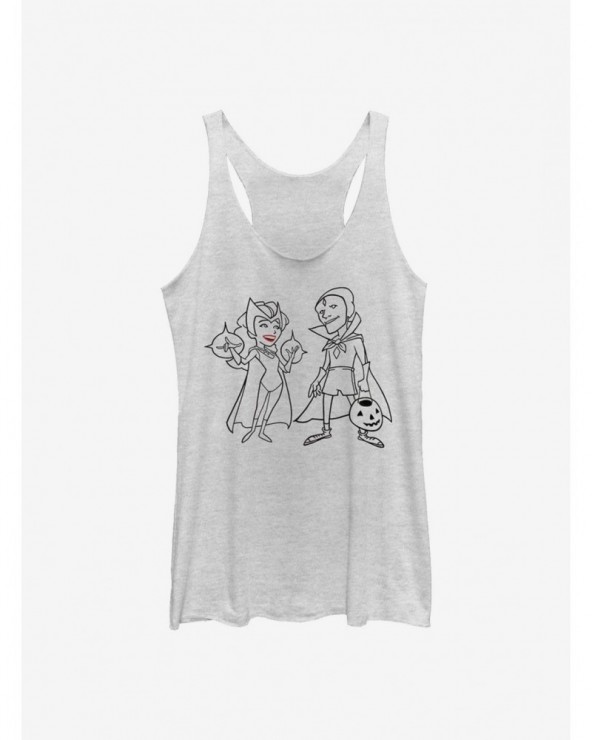 New Arrival Marvel WandaVision Unusual Couple Simple Ink Girls Tank $9.95 Tanks