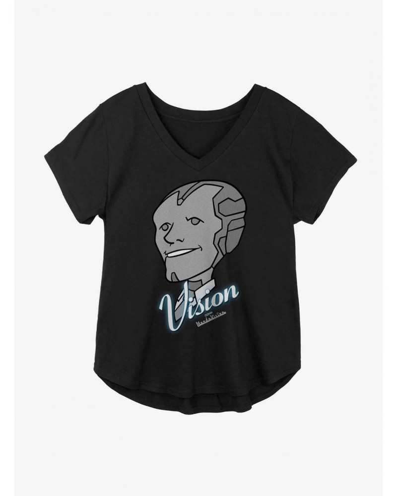 Low Price Marvel WandaVision Vision Grins Girls Plus Size T-Shirt $10.40 T-Shirts