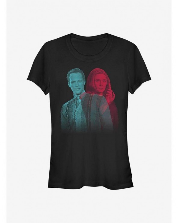 Hot Sale Marvel WandaVision Glitchy Overlay Girls T-Shirt $12.20 T-Shirts